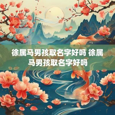 徐属马男孩取名字好吗 徐属马男孩取名字好吗