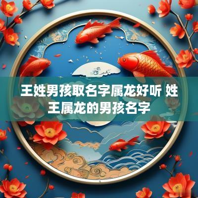 王姓男孩取名字属龙好听 姓王属龙的男孩名字