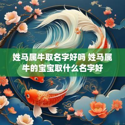 姓马属牛取名字好吗 姓马属牛的宝宝取什么名字好