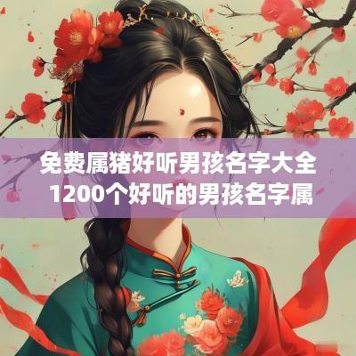 免费属猪好听男孩名字大全 1200个好听的男孩名字属猪