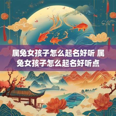属兔女孩子怎么起名好听 属兔女孩子怎么起名好听点