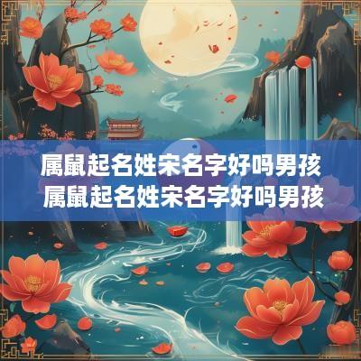 属鼠起名姓宋名字好吗男孩 属鼠起名姓宋名字好吗男孩怎么取