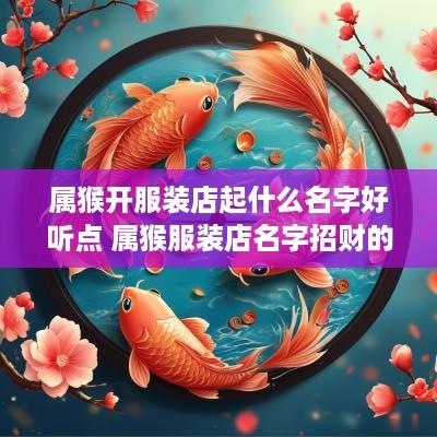 属猴开服装店起什么名字好听点 属猴服装店名字招财的