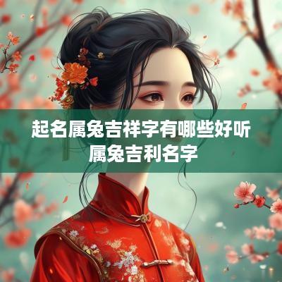 起名属兔吉祥字有哪些好听 属兔吉利名字