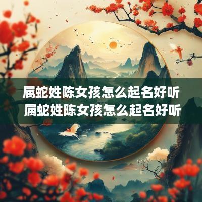 属蛇姓陈女孩怎么起名好听 属蛇姓陈女孩怎么起名好听点