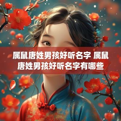 属鼠唐姓男孩好听名字 属鼠唐姓男孩好听名字有哪些
