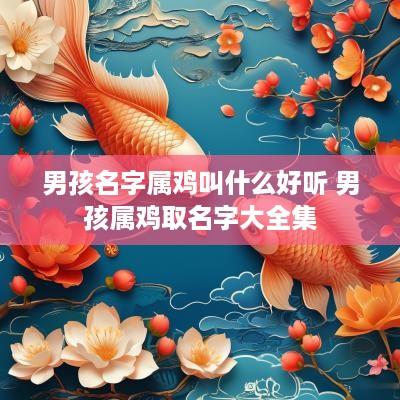 男孩名字属鸡叫什么好听 男孩属鸡取名字大全集