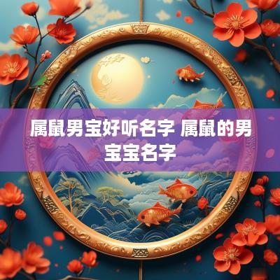 属鼠男宝好听名字 属鼠的男宝宝名字