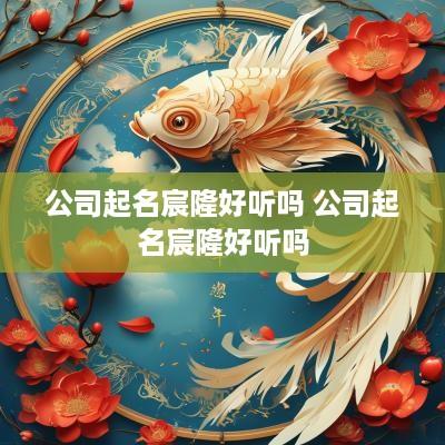 公司起名宸隆好听吗 公司起名宸隆好听吗