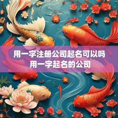 用一字注册公司起名可以吗 用一字起名的公司