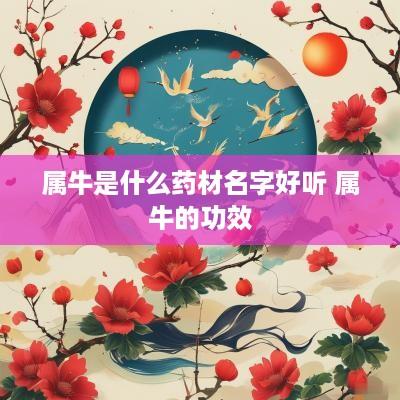 属牛是什么药材名字好听 属牛的功效