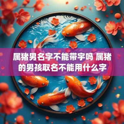 属猪男名字不能带宇吗 属猪的男孩取名不能用什么字