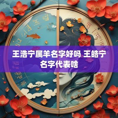 王浩宁属羊名字好吗 王皓宁名字代表啥
