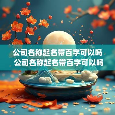 公司名称起名带百字可以吗 公司名称起名带百字可以吗女生