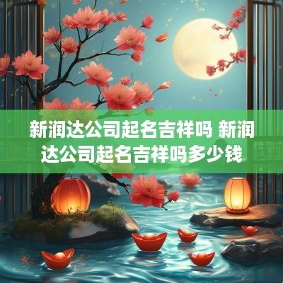 新润达公司起名吉祥吗 新润达公司起名吉祥吗多少钱
