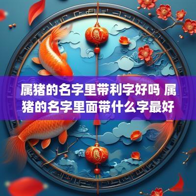 属猪的名字里带利字好吗 属猪的名字里面带什么字最好
