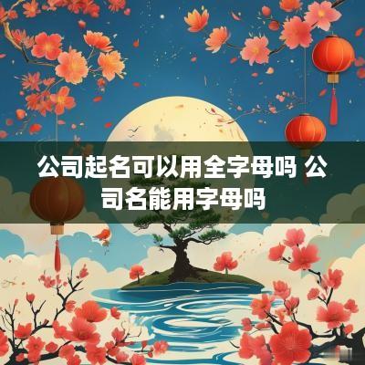 公司起名可以用全字母吗 公司名能用字母吗