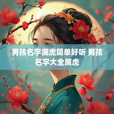 男孩名字属虎简单好听 男孩名字大全属虎
