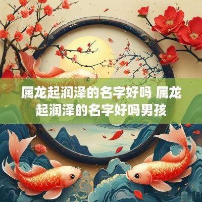 属龙起润泽的名字好吗 属龙起润泽的名字好吗男孩