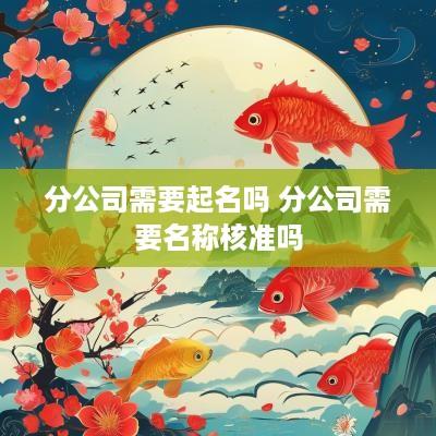 分公司需要起名吗 分公司需要名称核准吗