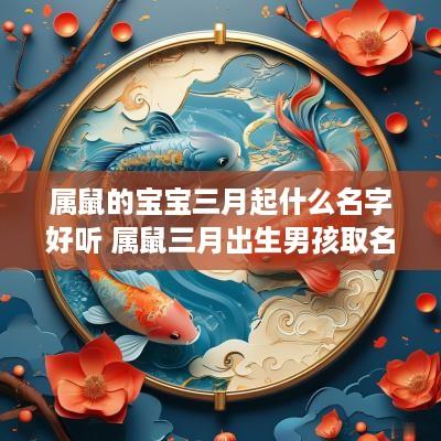 属鼠的宝宝三月起什么名字好听 属鼠三月出生男孩取名