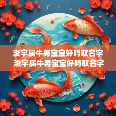 浚字属牛男宝宝好吗取名字 浚字属牛男宝宝好吗取名字怎么取