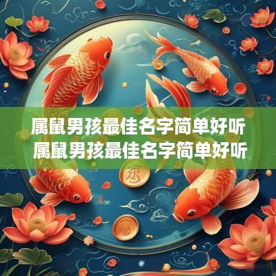 属鼠男孩最佳名字简单好听 属鼠男孩最佳名字简单好听两个字
