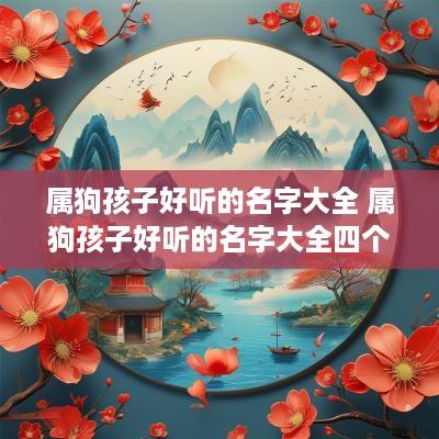 属狗孩子好听的名字大全 属狗孩子好听的名字大全四个字 属狗孩子好听的名字大全 属狗孩子好听的名字大全四个字