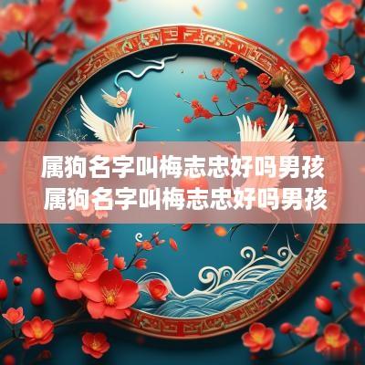 属狗名字叫梅志忠好吗男孩 属狗名字叫梅志忠好吗男孩子