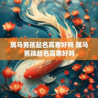 属马男孩起名高寒好吗 属马男孩起名高寒好吗