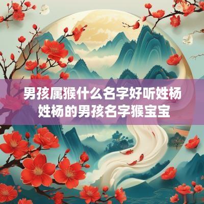 男孩属猴什么名字好听姓杨 姓杨的男孩名字猴宝宝
