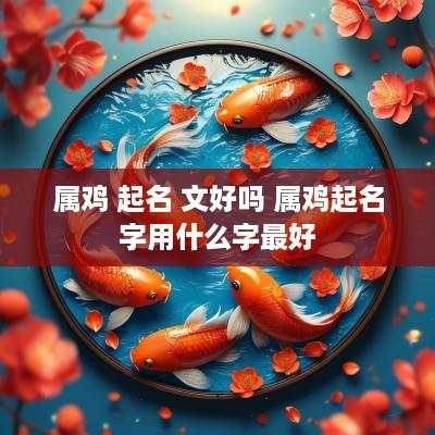 属鸡 起名 文好吗 属鸡起名字用什么字最好