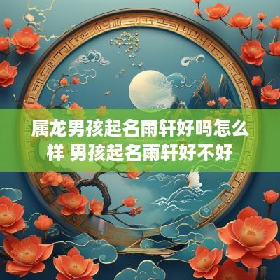 属龙男孩起名雨轩好吗怎么样 男孩起名雨轩好不好