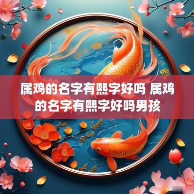属鸡的名字有熙字好吗 属鸡的名字有熙字好吗男孩