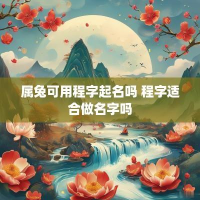 属兔可用程字起名吗 程字适合做名字吗
