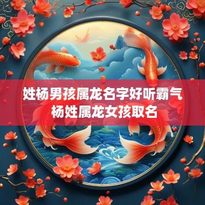 姓杨男孩属龙名字好听霸气 杨姓属龙女孩取名