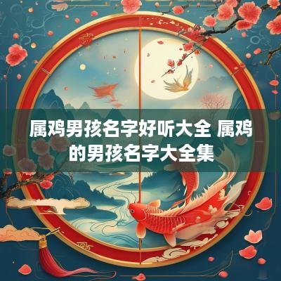 属鸡男孩名字好听大全 属鸡的男孩名字大全集