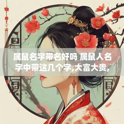 属鼠名字带名好吗 属鼠人名字中带这几个字,大富大贵,转发行大运