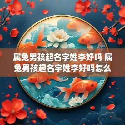 属兔男孩起名字姓李好吗 属兔男孩起名字姓李好吗怎么取