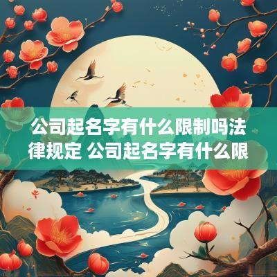 公司起名字有什么限制吗法律规定 公司起名字有什么限制吗法律规定