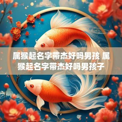 属猴起名字带杰好吗男孩 属猴起名字带杰好吗男孩子