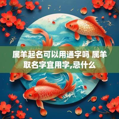 属羊起名可以用通字吗 属羊取名字宜用字,忌什么