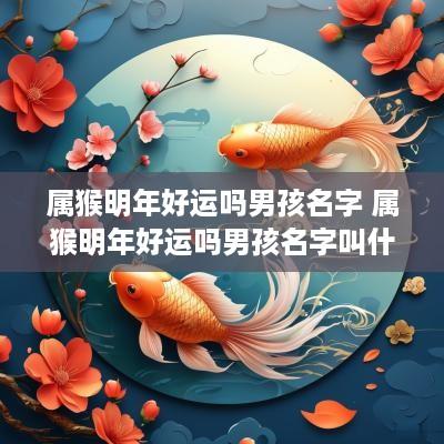 属猴明年好运吗男孩名字 属猴明年好运吗男孩名字叫什么