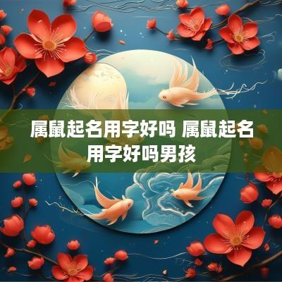 属鼠起名用字好吗 属鼠起名用字好吗男孩