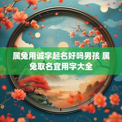 属兔用诚字起名好吗男孩 属兔取名宜用字大全