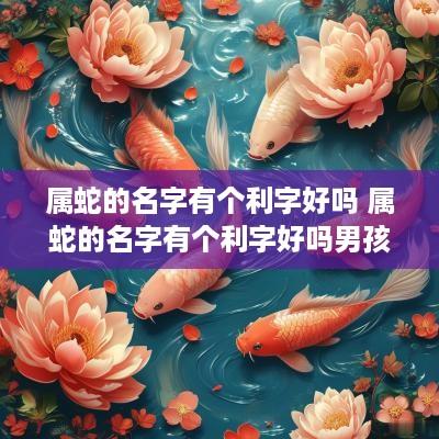 属蛇的名字有个利字好吗 属蛇的名字有个利字好吗男孩