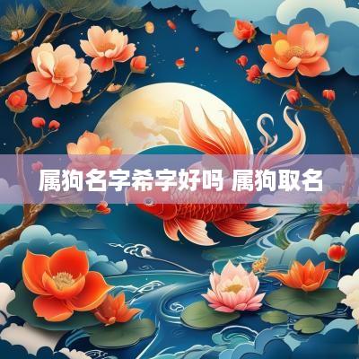 属狗名字希字好吗 属狗取名