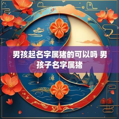 男孩起名字属猪的可以吗 男孩子名字属猪