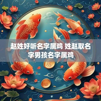 赵姓好听名字属鸡 姓赵取名字男孩名字属鸡