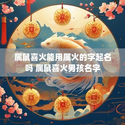 属鼠喜火能用属火的字起名吗 属鼠喜火男孩名字